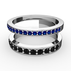 Zaria Yüzük - Lab safir ve siyah zirkon 18 ayar beyaz altın yüzük #17j5k70