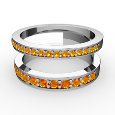 Zaria Yüzük - Sitrin 14 ayar beyaz altın yüzük #1846qrd