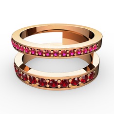 Zaria Yüzük - Rodolit garnet ve garnet 925 ayar rose altın kaplama gümüş yüzük #1lm1l6u