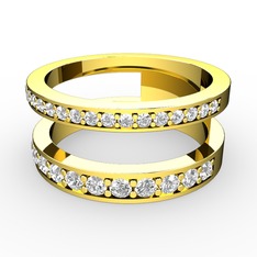 Swarovski ve pırlanta 8 ayar altın yüzük (0.54 karat)