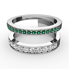 Zaria Yüzük - Yeşil kuvars ve swarovski 14 ayar beyaz altın yüzük #1ol5b90