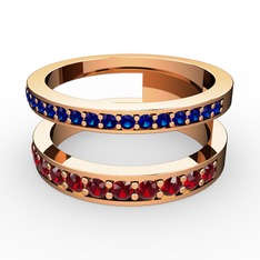 Zaria Yüzük - Lab safir ve garnet 18 ayar rose altın yüzük #1px60u0