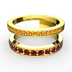 Zaria Yüzük - Sitrin ve garnet 18 ayar altın yüzük #1txhm9q