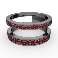 Zaria Yüzük - Garnet 925 ayar siyah rodyum kaplama gümüş yüzük #1vcvbql