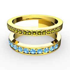 Zaria Yüzük - Peridot ve akuamarin 8 ayar altın yüzük #1yjw516