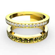 Zaria Yüzük - Pırlanta ve peridot 18 ayar altın yüzük (0.253 karat) #4bn1zv