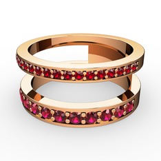 Garnet ve rodolit garnet 14 ayar rose altın yüzük