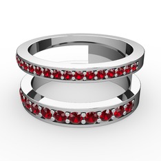 Zaria Yüzük - Garnet 8 ayar beyaz altın yüzük #7zo2yp