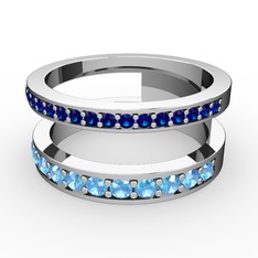 Zaria Yüzük - Lab safir ve akuamarin 925 ayar gümüş yüzük #c427zv