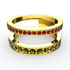 Zaria Yüzük - Garnet ve peridot 8 ayar altın yüzük #idm4at