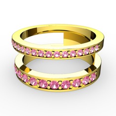 Zaria Yüzük - Pembe kuvars 14 ayar altın yüzük #jk61er