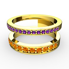 Zaria Yüzük - Ametist ve sitrin 14 ayar altın yüzük #kt26p3