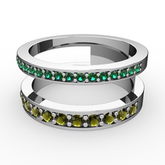 Zaria Yüzük - Yeşil kuvars ve peridot 925 ayar gümüş yüzük #l0344n