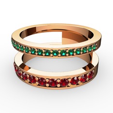 Zaria Yüzük - Yeşil kuvars ve garnet 8 ayar rose altın yüzük #olxhzt