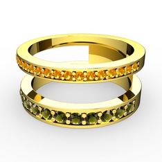 Zaria Yüzük - Sitrin ve peridot 8 ayar altın yüzük #q91smh