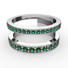 Yeşil kuvars 14 ayar beyaz altın yüzük