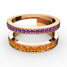 Zaria Yüzük - Ametist ve sitrin 14 ayar rose altın yüzük #ut6qhi
