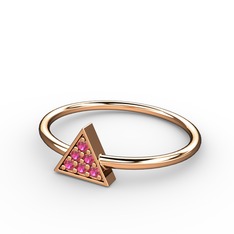 Rodolit garnet 18 ayar rose altın yüzük