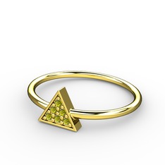 Lida Üçgen Yüzük - Peridot 18 ayar altın yüzük #4mqby4
