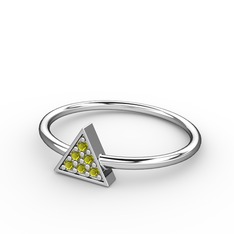 Lida Üçgen Yüzük - Peridot 925 ayar gümüş yüzük #gjftq7
