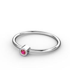 Rodolit garnet 8 ayar beyaz altın yüzük