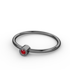 Garnet 925 ayar siyah rodyum kaplama gümüş yüzük