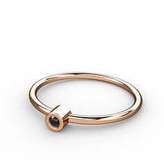 Siyah zirkon 925 ayar rose altın kaplama gümüş yüzük