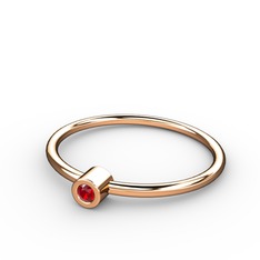 Garnet 14 ayar rose altın yüzük