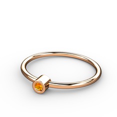 Sitrin 8 ayar rose altın yüzük