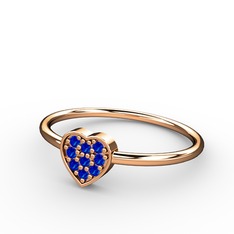 Lab safir 18 ayar rose altın yüzük