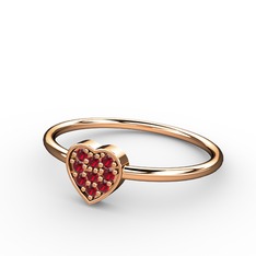 Lida Kalp Yüzük - Garnet 18 ayar rose altın yüzük #lcr8j1