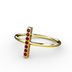 Lida Dikdörtgen Yüzük - Garnet 925 ayar altın kaplama gümüş yüzük #urtyat