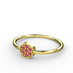 Rodolit garnet 18 ayar altın yüzük