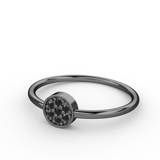 Lida Daire Yüzük - Siyah zirkon 925 ayar siyah rodyum kaplama gümüş yüzük #pn7cez