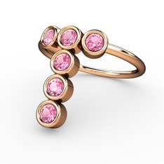 Pembe kuvars 8 ayar rose altın yüzük