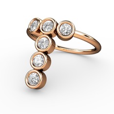 Pırlanta 925 ayar rose altın kaplama gümüş yüzük (0.66 karat)
