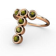 Peridot 925 ayar rose altın kaplama gümüş yüzük