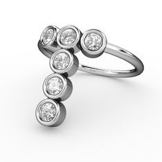 Swarovski 18 ayar beyaz altın yüzük