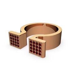 Garnet 18 ayar rose altın yüzük