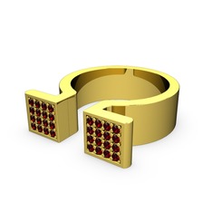 Garnet 925 ayar altın kaplama gümüş yüzük
