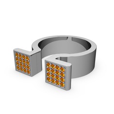 Taşlı Tia Kare Yüzük - Sitrin 925 ayar gümüş yüzük #sdrysk