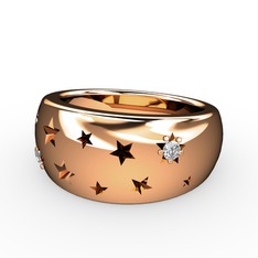 Swarovski 8 ayar rose altın yüzük