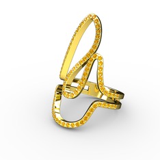 Elva Sarmaşık Yüzük - Sitrin 18 ayar altın yüzük #11whq3p