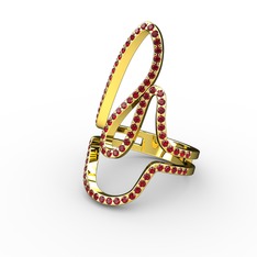 Elva Sarmaşık Yüzük - Garnet 925 ayar altın kaplama gümüş yüzük #16zcyjz