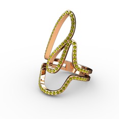 Elva Sarmaşık Yüzük - Peridot 8 ayar rose altın yüzük #1heg5e5