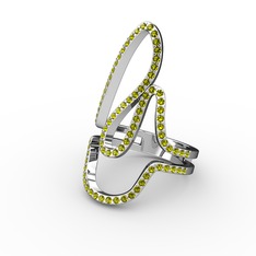 Elva Sarmaşık Yüzük - Peridot 14 ayar beyaz altın yüzük #b1m4ay
