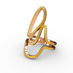 Elva Sarmaşık Yüzük - Sitrin 18 ayar rose altın yüzük #sgmkw9