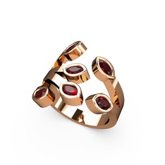 Garnet 8 ayar rose altın yüzük