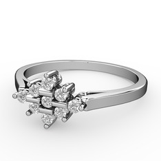 Swarovski 14 ayar beyaz altın yüzük