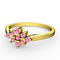 Merna yüzük - Pembe kuvars 8 ayar altın yüzük #1no7fau